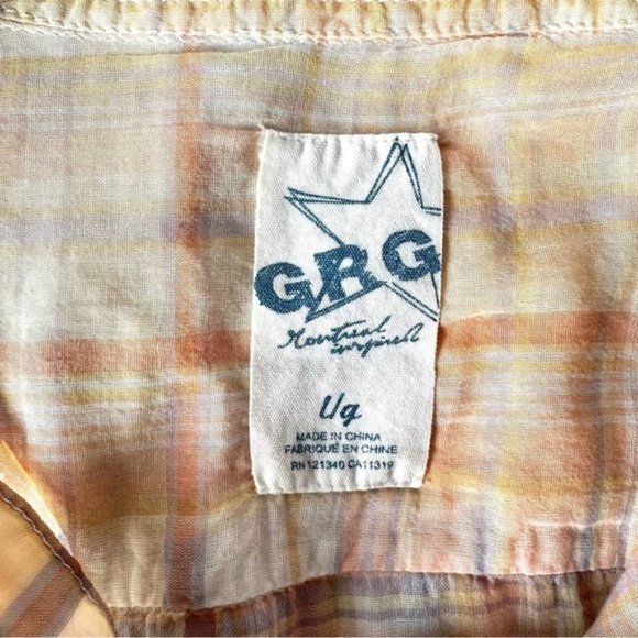 Garage Cream and Orange Long Sleeve Button Down Shirt - Picture 5 of 9